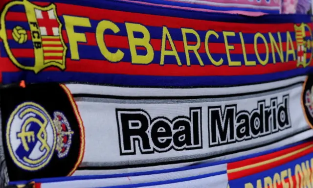 Barcelona and Real Madrid scarves