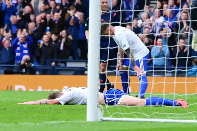 Gilchrist knocked in an own goal at Hampden