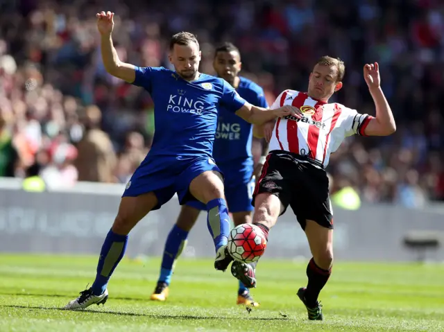 Danny Drinkwater challenges for the ball