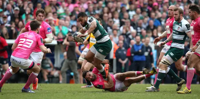 Telusa Veainu in action for Leicester