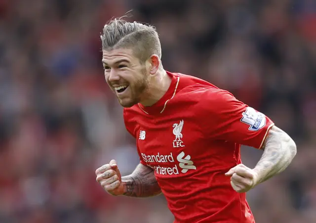 Alberto Moreno celebrates