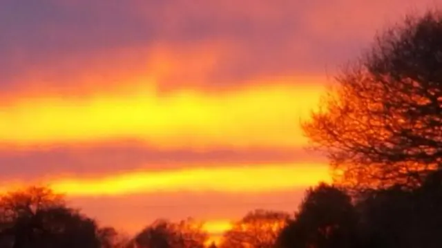 Sunset over Jodrell Bank