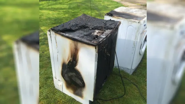 Fire damaged dishwasher