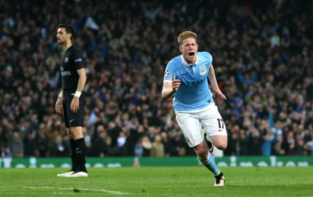 Kevin de Bruyne celebrates