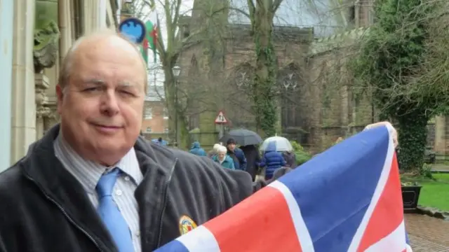 Councillor David Marren with union flag