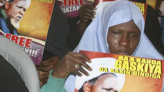 People protesting in Kaduna on 5 January 2016 for the release of Sheikh Zakzaky