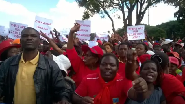 MDC supporters in Harare, Zimbabwe