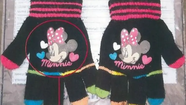 Incriminating Minnie Mouse gloves