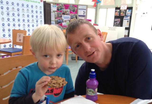 Harry Maceachen and his dad Simon