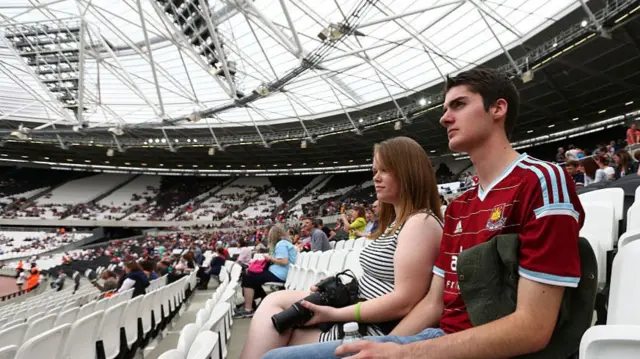 West Ham fan at the Olympic Stadium