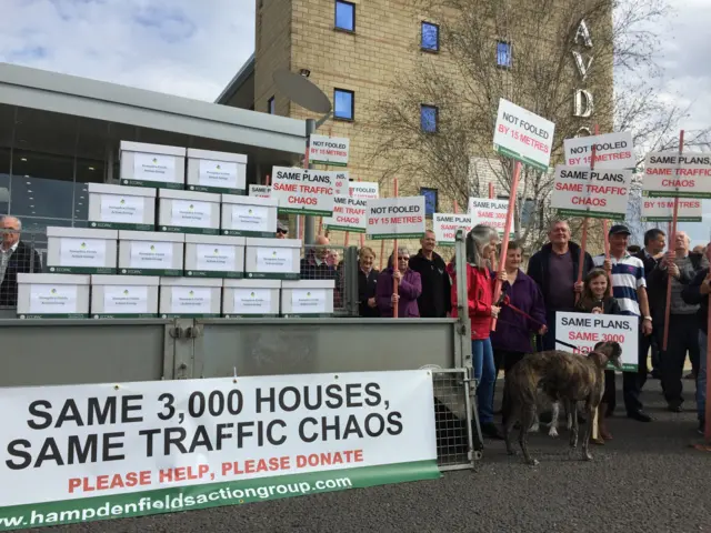 Protesters in Aylesbury