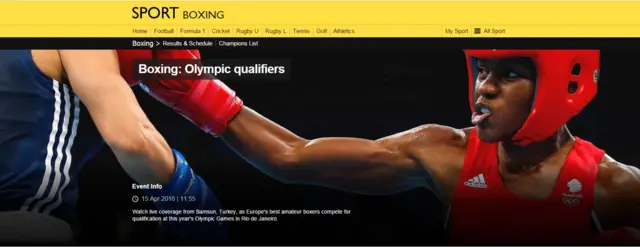 Boxing live page