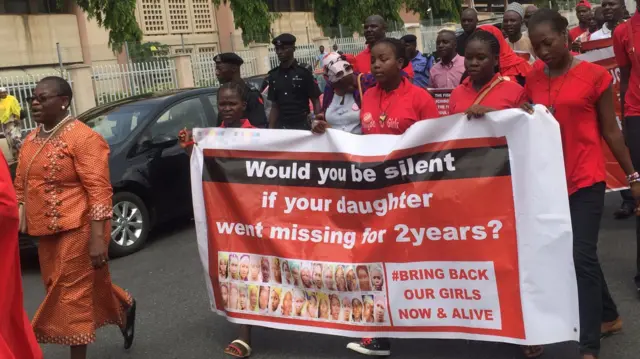 Bring Back Our Girls campaigners in Abuja, Nigeria