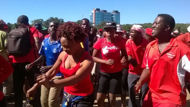 MDC marchers in Harare, Zimbabwe