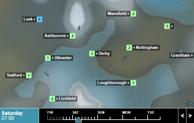 Weather temperatures for 7am on Saturday April 16