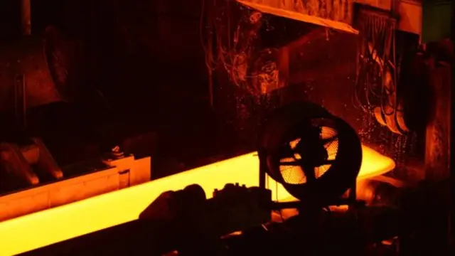 Steel being produced