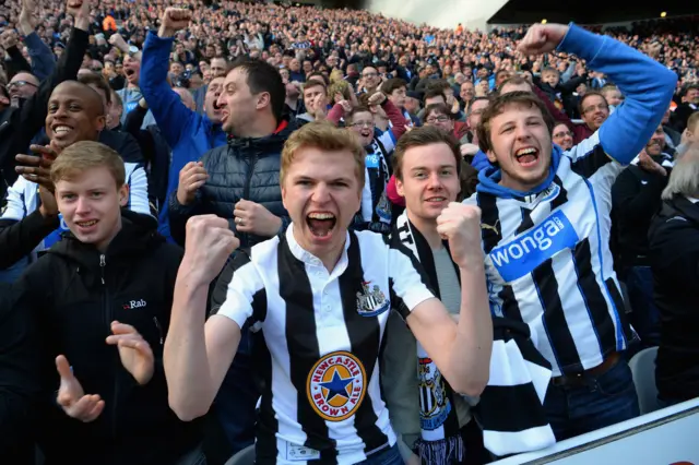 Newcastle fans celebrate