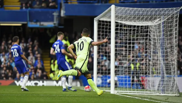 Sergio Aguero celebrates