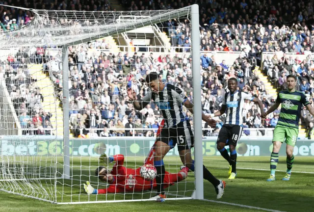 Newcastle score their opening goal