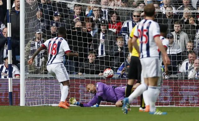 Heurelho Gomes saves a penalty