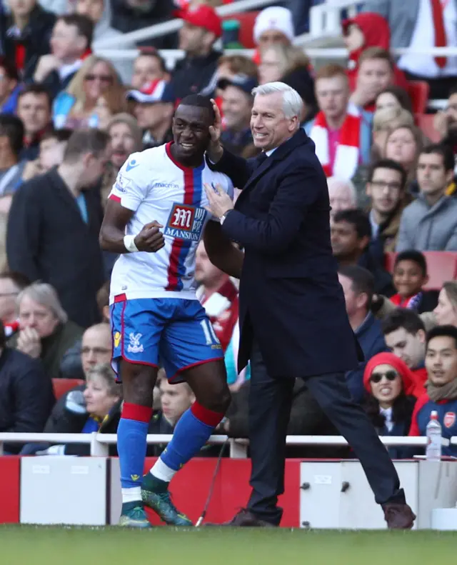 Crystal Palace manager Alan Pardew & Yannick Bolasie