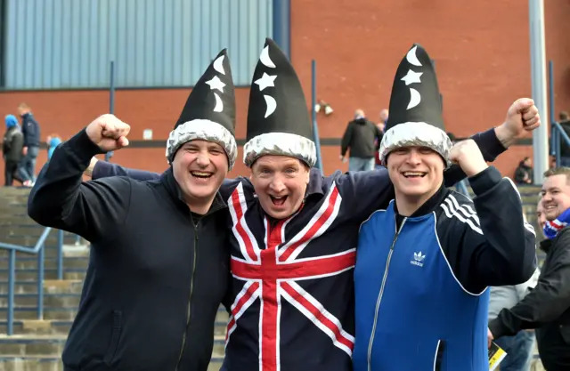 Rangers supporters outside Hampden