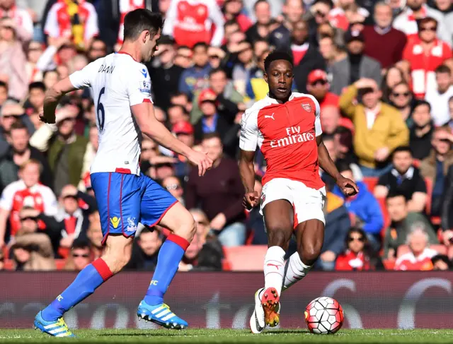 Arsenal's Danny Welbeck & Crystal Palace's Scott Dann