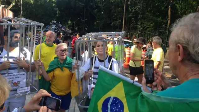 Anti-government protesters in Sao Paulo