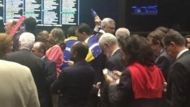 Lawmakers inside the lower house of Congress