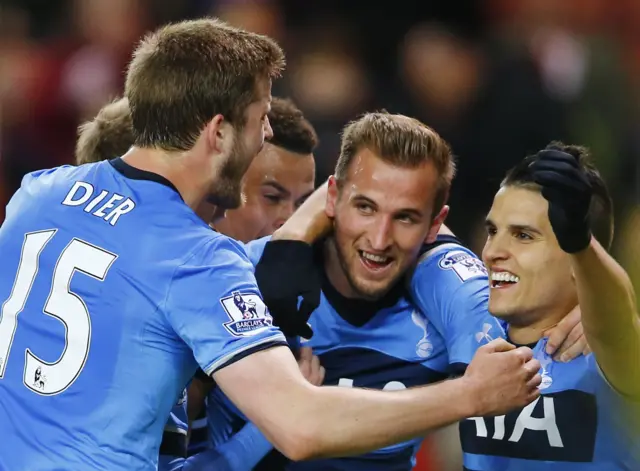 Spurs celebrating