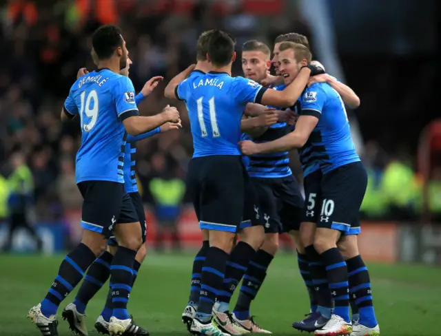 Spurs celebrating