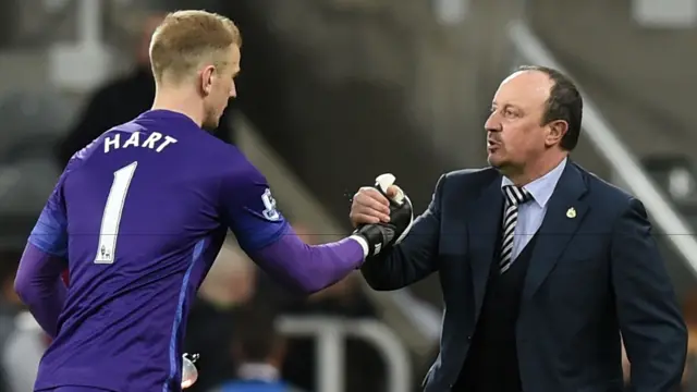 Joe Hart and Rafa Benitez