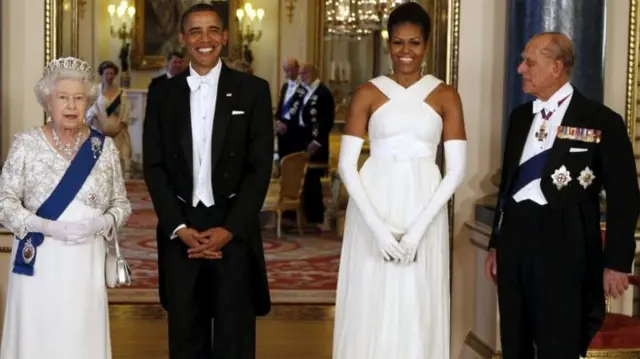 Obamas and the Queen and Prince Philip