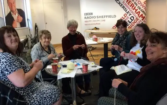 Knitters at BBC Radio Sheffield