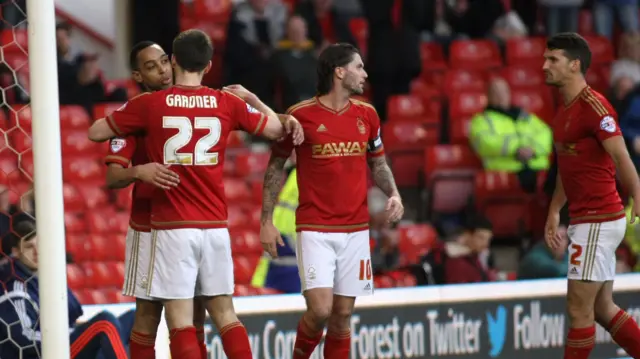 Nottingham Forest celebrate goal