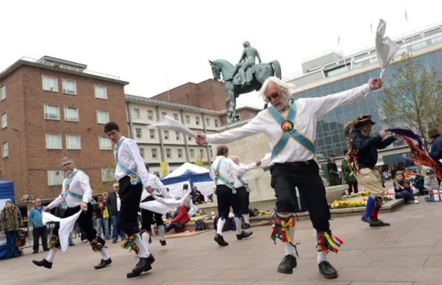 Morris dancers in Broadgate