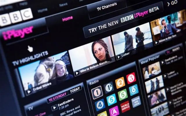 iPlayer screen
