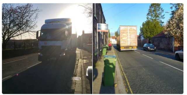 Lorries going through Howden