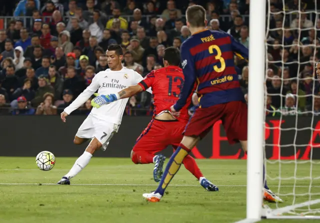 Cristiano Ronaldo scores