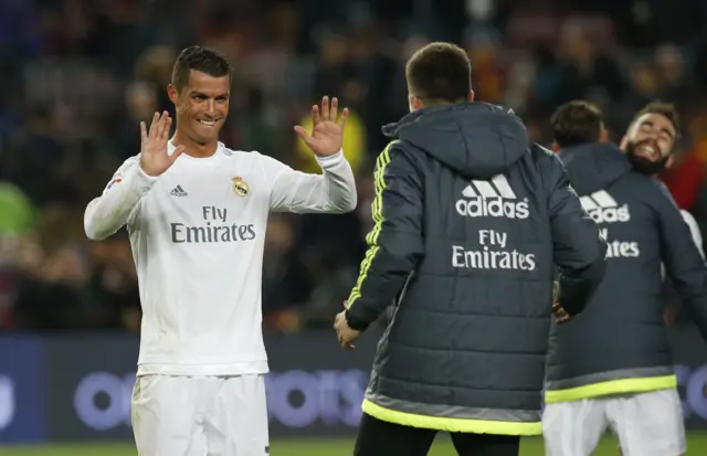 Cristiano Ronaldo celebrates