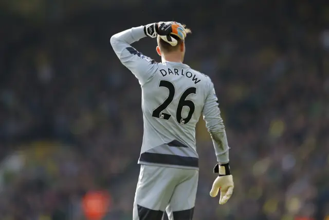 Karl Darlow looks dejected