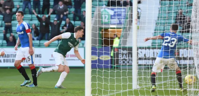 Paul Hanlon scored in a 2-1 win at Easter Road