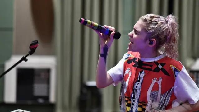 Grimes performs at the BBC's Maida Vale studios