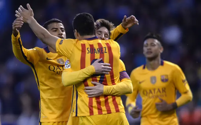 Lionel Messi celebrates