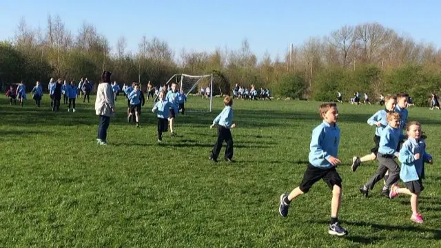 The pupils running