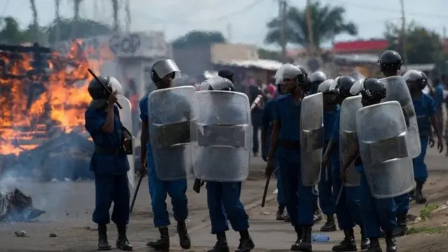 Police at Burundi demonstration