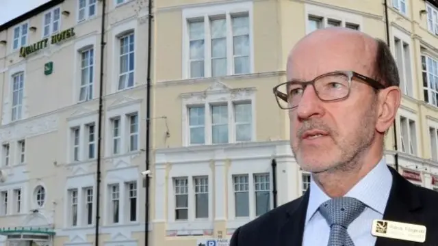 General manager Patrick Fitzgerald outside the Quality Hotel