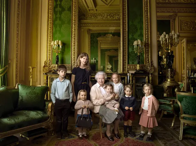 The Queen with her great-grandchildren