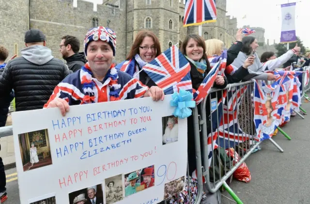 Royal well-wishers at Windsor Castle