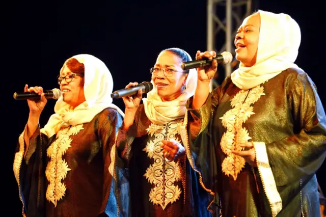 The Nightingales performing in Sudan